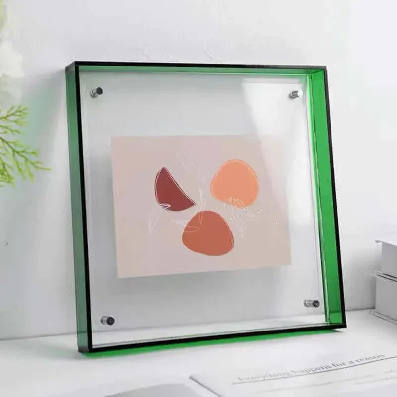 Cadre photo flottant en acrylique fluorescent des années 80