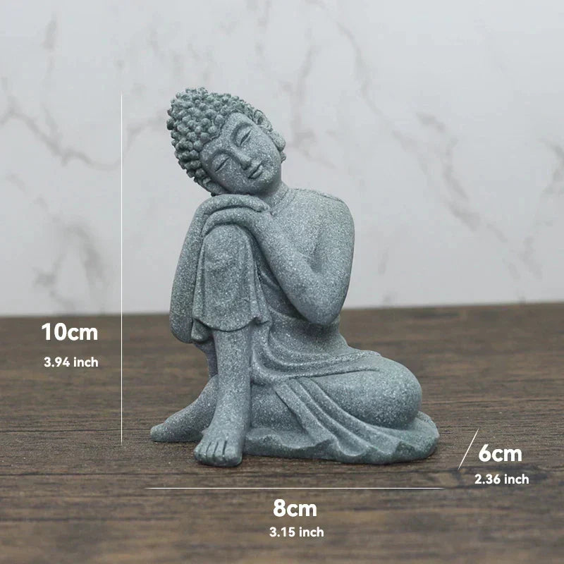 Floroux Buddha Statue Set | Meditative Monk Statues | Zen Garden Decoration | Mindfulness and Feng Shui Home Decor