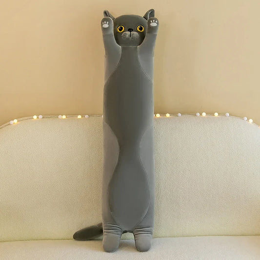 Adorable Coussin en Peluche Doux en Forme de Chat - 50-130cm (19.6-51.1 pouces) Coussin pour Siestes au Bureau, Cadeau Parfait pour Enfants et Filles