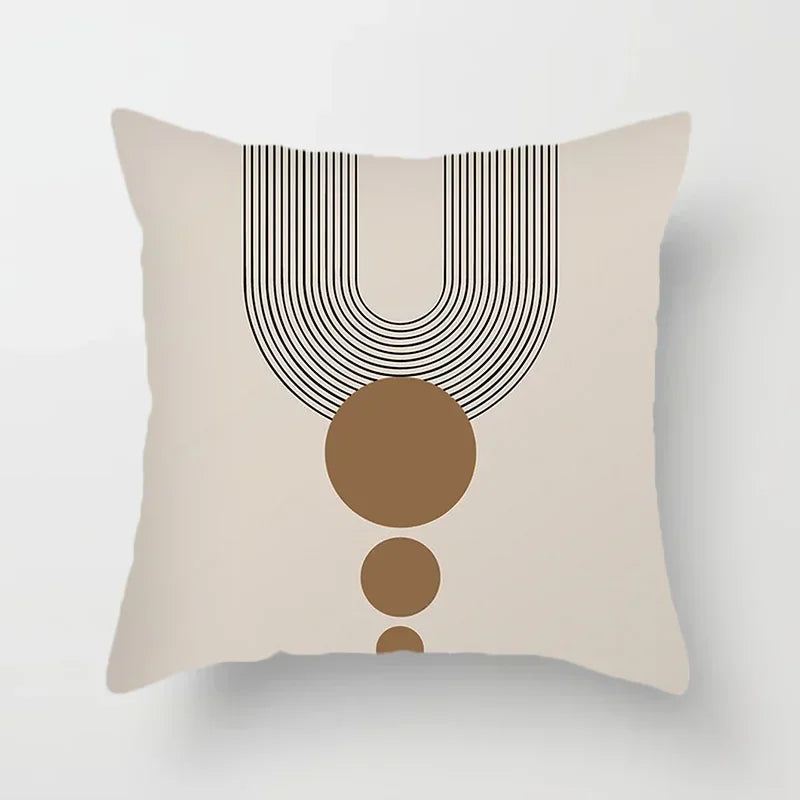 Aurum Housse de coussin - Housse de coussin moderne noir et blanc avec impression artistique abstraite