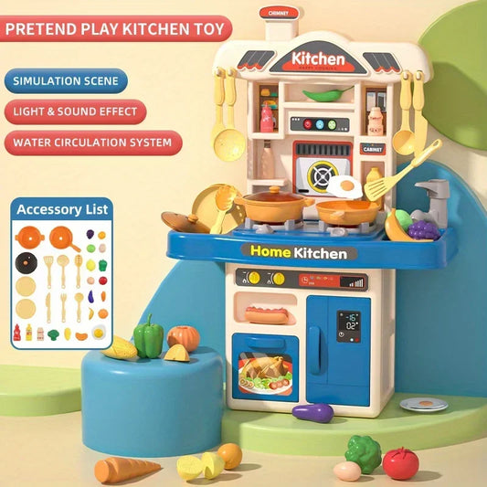 Ensemble de jeu de cuisine interactif pour enfants - Jouets de cuisson réalistes avec lumière et son pour les 3 ans et plus, cadeau amusant pour garçons et filles