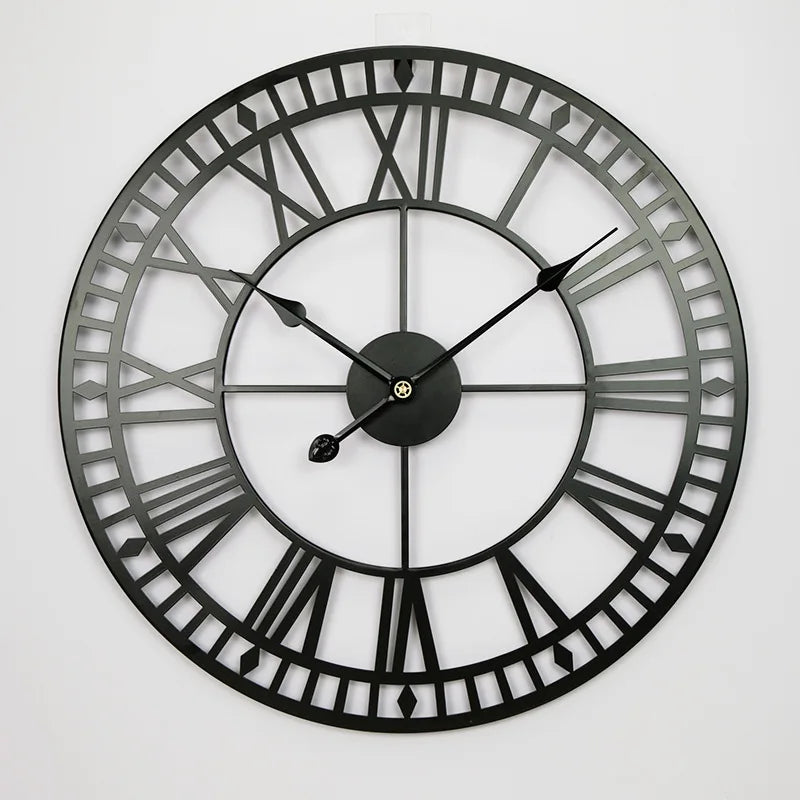 Floroux Charme | Horloge murale en métal élégante au design industriel