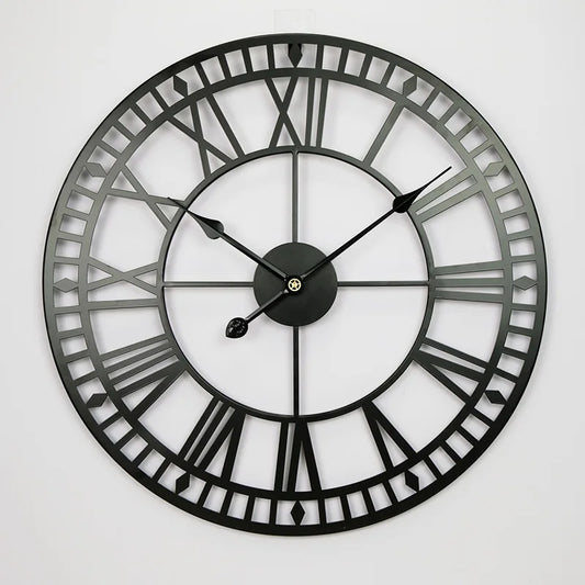 Floroux Charme | Horloge murale en métal élégante au design industriel