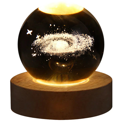 Floroux Crystal Lamp | Galaxy 3D Crystal Ball Lamp | LED Ambient Light | Unique Home Decoration