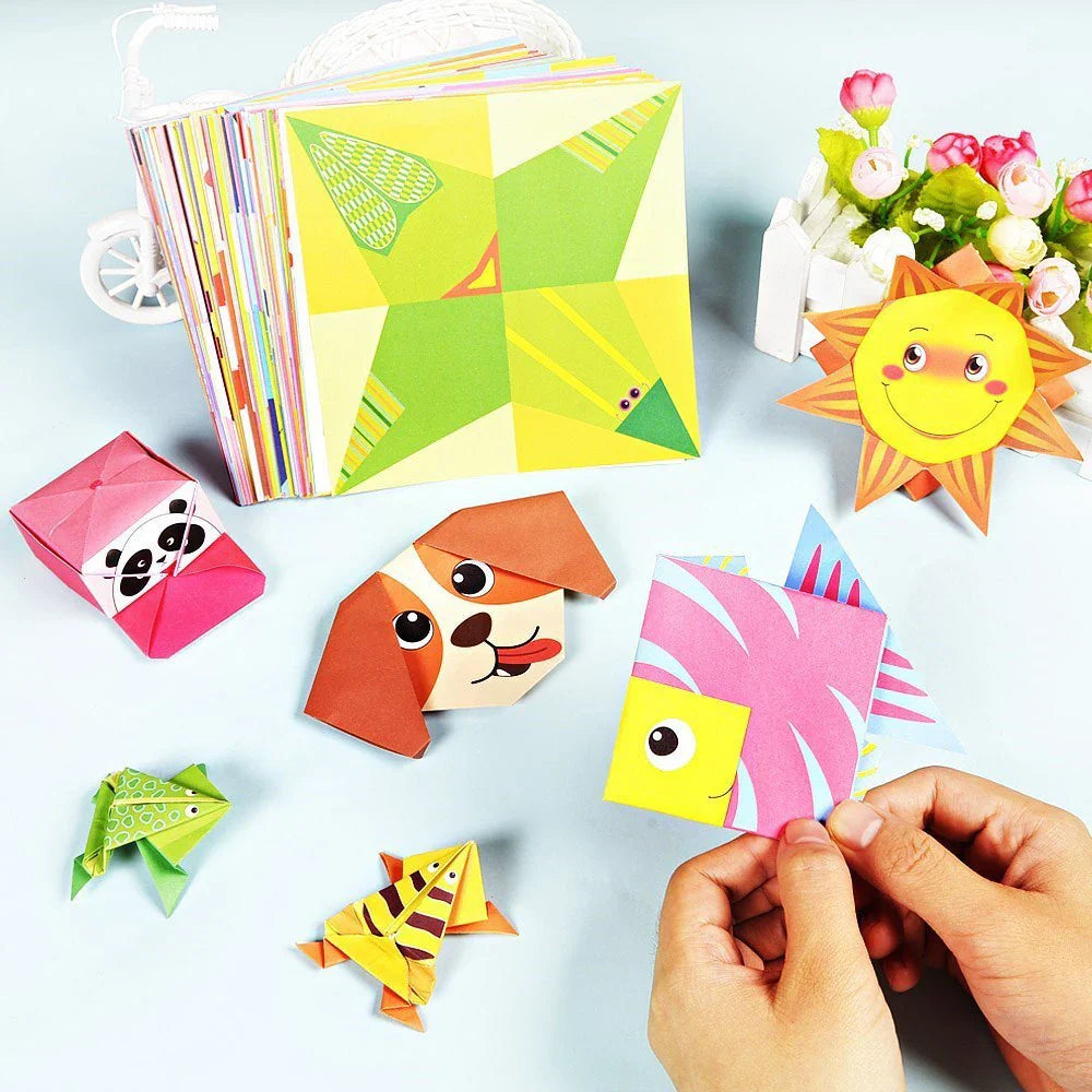 Kits d'artisanat origami Montessori pour enfants - Art en papier éducatif avec des animaux de dessin animé, activité DIY amusante pour garçons et filles
