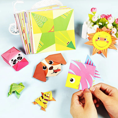 Kits d'artisanat origami Montessori pour enfants - Art en papier éducatif avec des animaux de dessin animé, activité DIY amusante pour garçons et filles