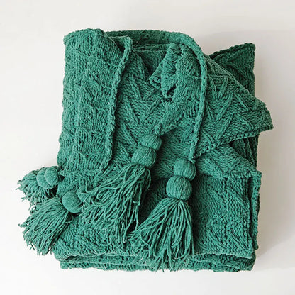 Floroux fleece blanket in chenille | Knitted design | For bed and couch | Soft and comfortable