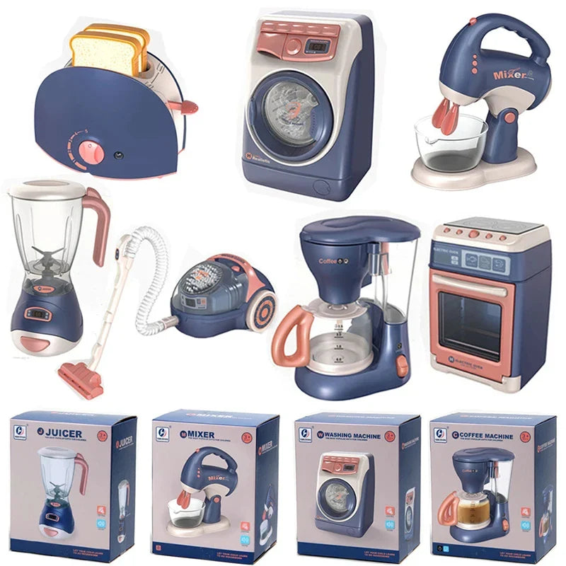 Jeu de rôle de cuisine - Aspirateur électrique, Presse-agrumes, Machine à laver et Jouets balayeurs à eau pour enfants