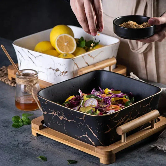 Floroux Bol en marbre | Bol de service élégant | Bol décoratif pour la maison