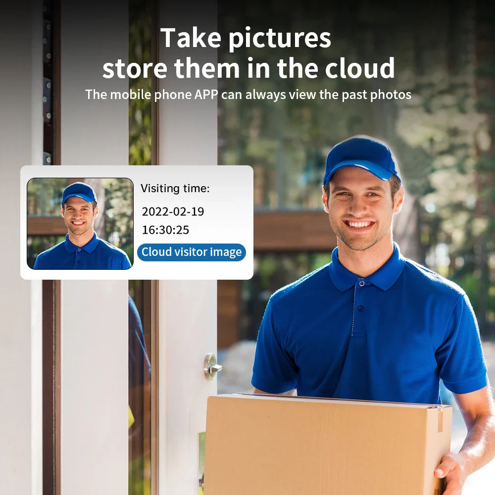 Belle caméra de porte vidéo sans fil Tuya HD - Détection de mouvement PIR WiFi et alarme contrôlée via les applications SmartLife Google Alexa