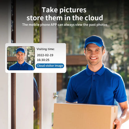 Belle caméra de porte vidéo sans fil Tuya HD - Détection de mouvement PIR WiFi et alarme contrôlée via les applications SmartLife Google Alexa