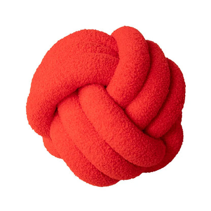 Coussin décoratif - Douillet - Boule nouée à la main - Peau de mouton