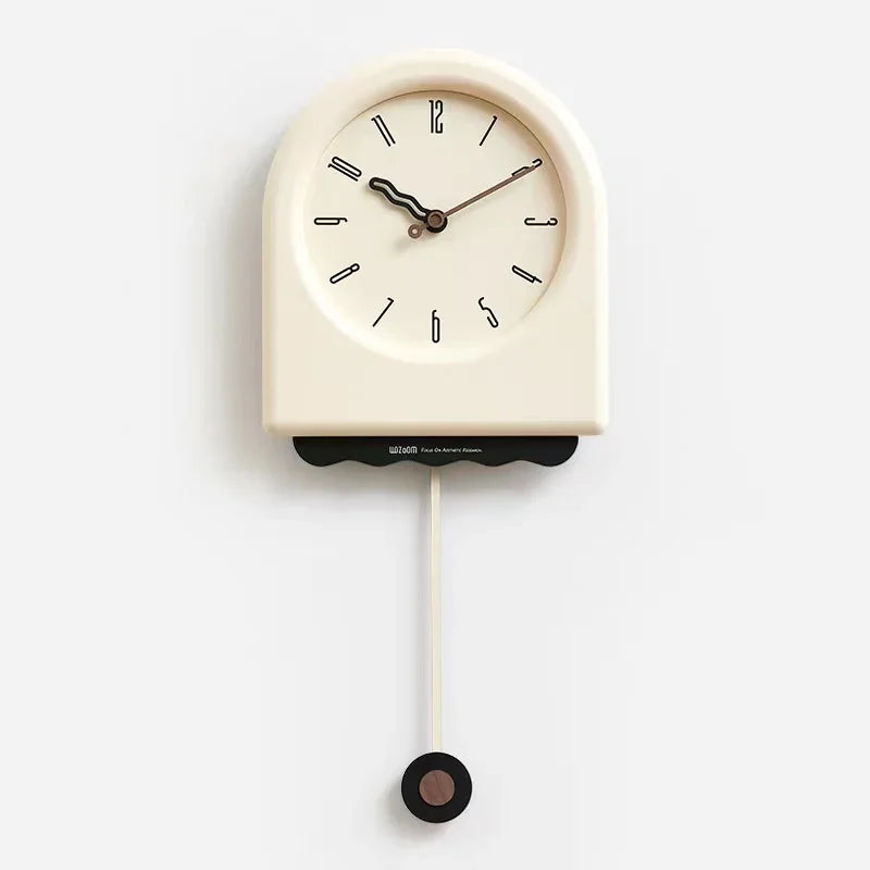 CremePendulum Clock - Horloge mural coréen au design moderne