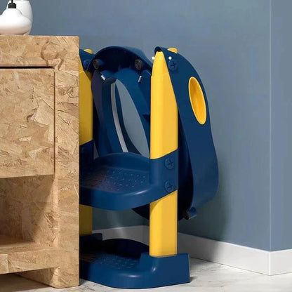 Échelle de toilette pliable réglable pour enfants - Escabeau, coussins souples, s'adapte aux toilettes standard