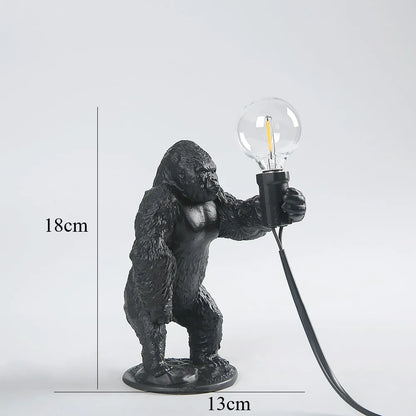 Floroux Gorilla Lampe de table | Lampe de nuit LED | Éclairage de table animalier pour la maison