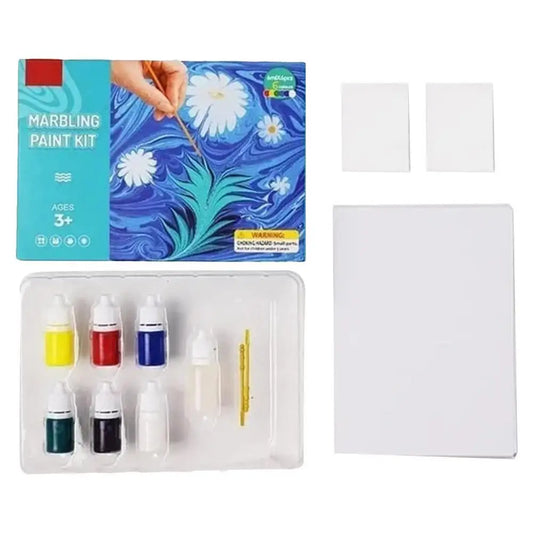 Set de peinture marbrée créative pour enfants - Kit d'art DIY amusant pour garçons et filles de 6 à 10 ans, cadeau de vacances unique pour les jeunes artistes en herbe