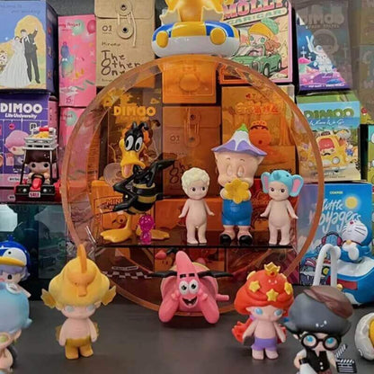 Étagère d'affichage murale ronde en acrylique des années 80