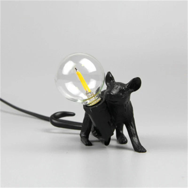 Lampes de table LED – design animal en résine moderne – souris – veilleuses – décoration intérieure – lampe de bureau