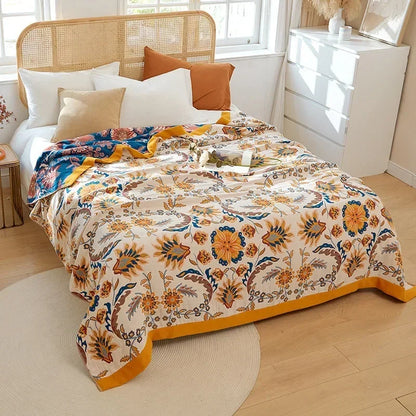 Couette en gaze de coton colorée à cinq couches (mise à jour, plus de motifs disponibles)