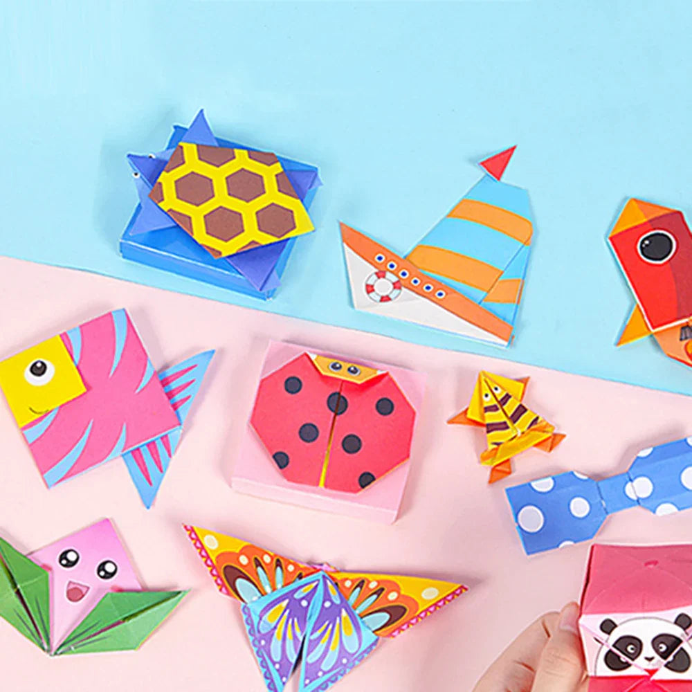 Kits d'artisanat origami Montessori pour enfants - Art en papier éducatif avec des animaux de dessin animé, activité DIY amusante pour garçons et filles