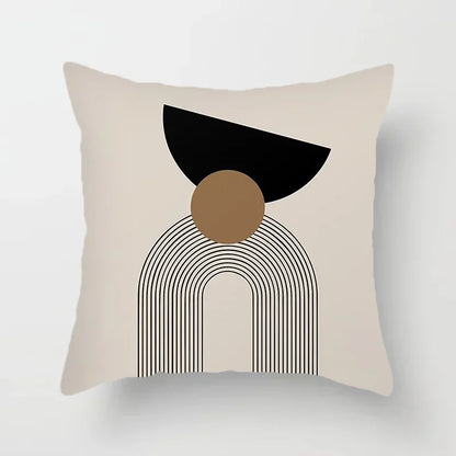 Aurum Housse de coussin - Housse de coussin moderne noir et blanc avec impression artistique abstraite
