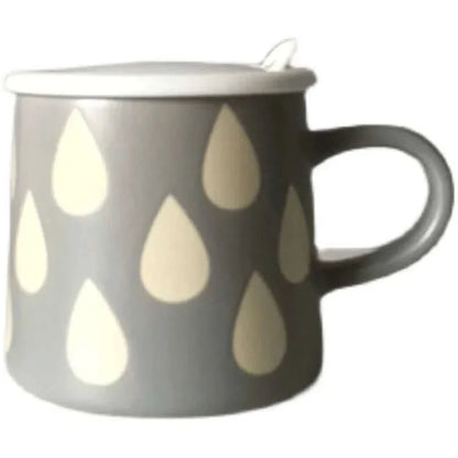 Tasse chic peinte à la main avec couvercle et cuillère optionnels