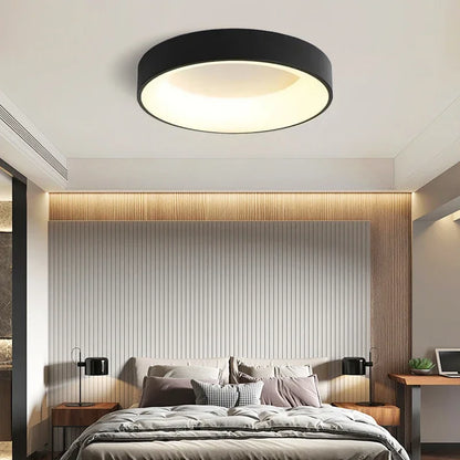LumièreConfort – Plafonnier Rond en Fer avec Télécommande pour Éclairage Personnalisé