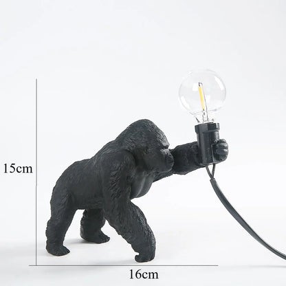 Floroux Gorilla Lampe de table | Lampe de nuit LED | Éclairage de table animalier pour la maison
