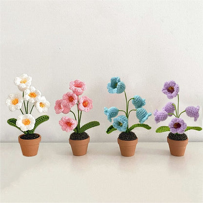 Décor de pot de fleurs au crochet fait main