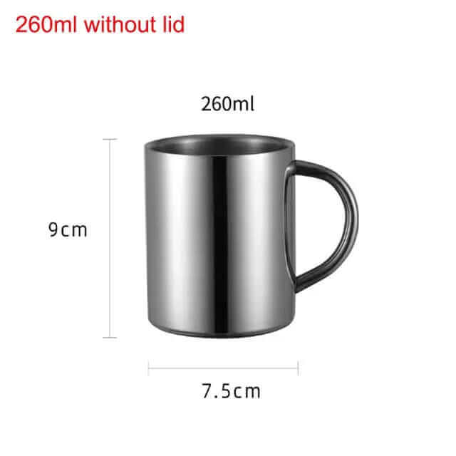 Ensemble de 2 tasses à café en acier avec couvercle