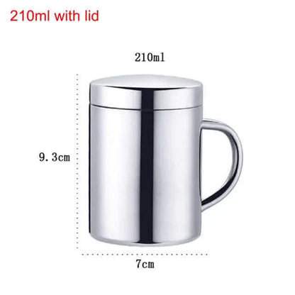 Ensemble de 2 tasses à café en acier avec couvercle