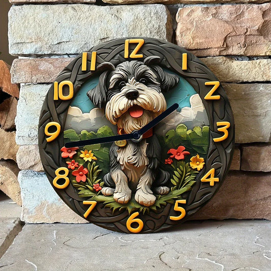 Horloge murale Chic Silent Schnauzer
