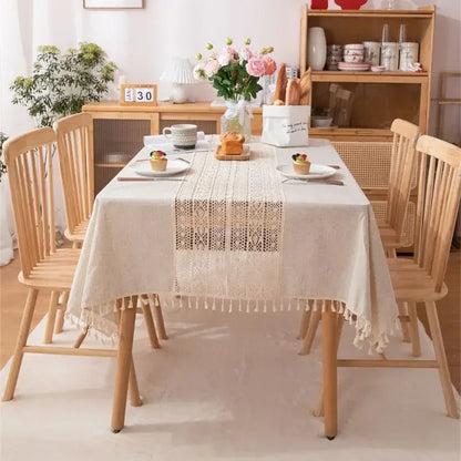 Floroux | Nappe rectangulaire rustique style hollow