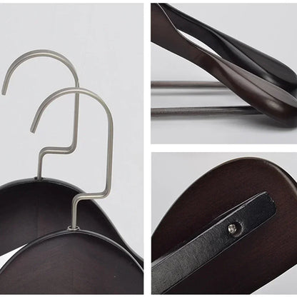 Cintres en Bois Olivia – Supports de Costume à Large Épaule de Luxe avec Barres à Pantalon Antidérapantes