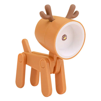 Floroux Cute LED Night Light | Mini Pet Design | Dog, Deer & Dinosaur | Foldable Table Lamp for Children's Room