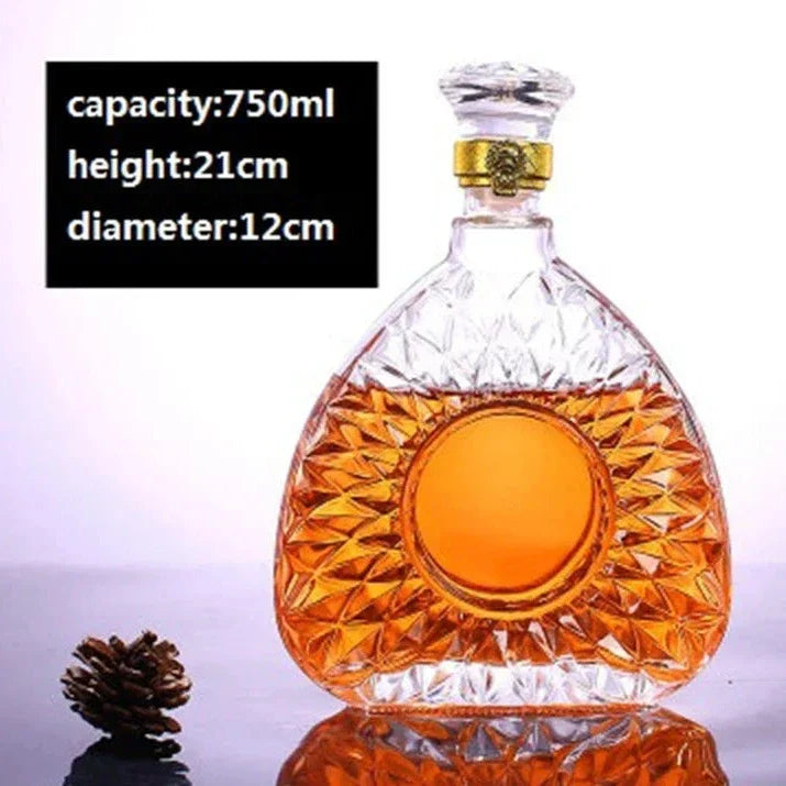 Floroux Glass Decanter Set | Elegant Whisky Decanter | Luxurious Gift Idea | For Spirits and Wine
