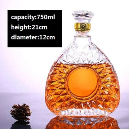 Floroux Glass Decanter Set | Elegant Whisky Decanter | Luxurious Gift Idea | For Spirits and Wine