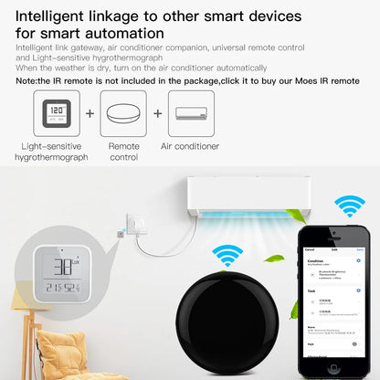 Capteur de luminosité, de température et d'humidité Tuya ZigBee Smart Bluetooth Mesh - Contrôle WiFi via les applications SmartLife Google Alexa