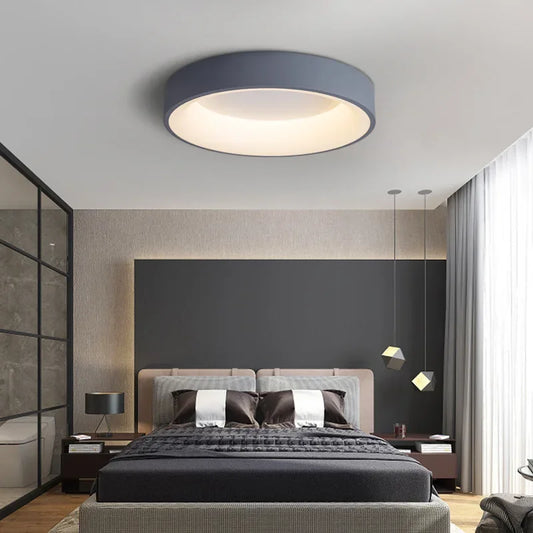LumièreConfort – Plafonnier Rond en Fer avec Télécommande pour Éclairage Personnalisé