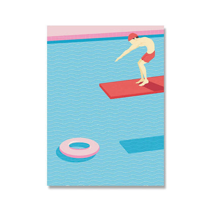 Affiche en toile PoP Art de piscine bleue