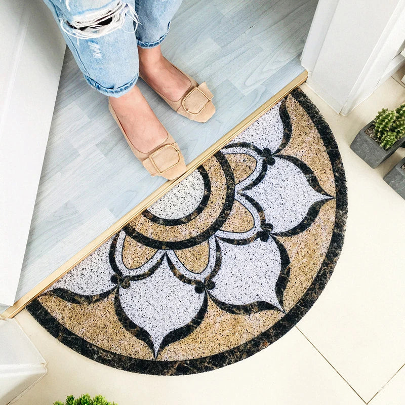 FloraMat - Tapis de porte élégant en demi-cercle pour votre maison