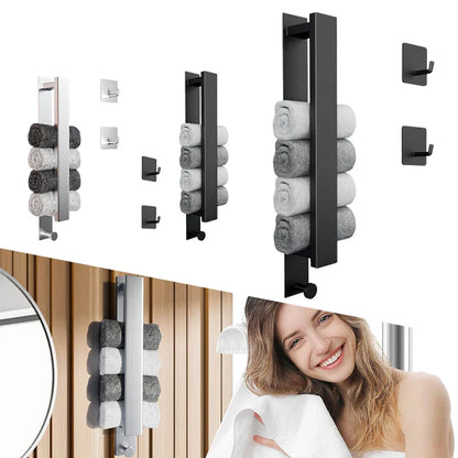 Porte-serviettes autocollant moderne - en argent et noir