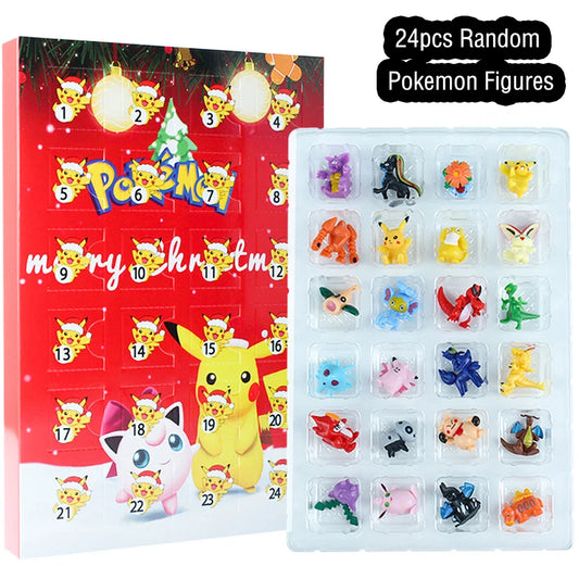 Calendrier de l'Avent Kawaii Pikachu - 24 figurines en PVC Anime pour enfants, ensemble cadeau de vacances