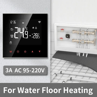 Thermostat Intelligent Tuya Contrôle pour Chauffage au Sol Hydraulique & Électrique - Contrôle Vocal Wifi via Google Alexa SmartThings Apps