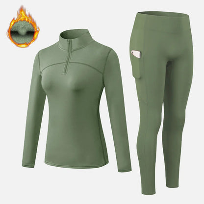 Ensemble de long johns thermiques chauds pour femmes - Sous-vêtements d'hiver confortables en seconde peau pour une utilisation active et décontractée