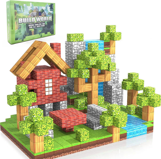 Ensemble de blocs de construction magnétiques pour enfants - Cubes sensoriels STEM Montessori pour tout-petits, cadeau éducatif pour garçons et filles