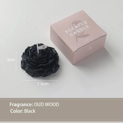 Bougies en cire d'abeille parfumées en forme de pivoine