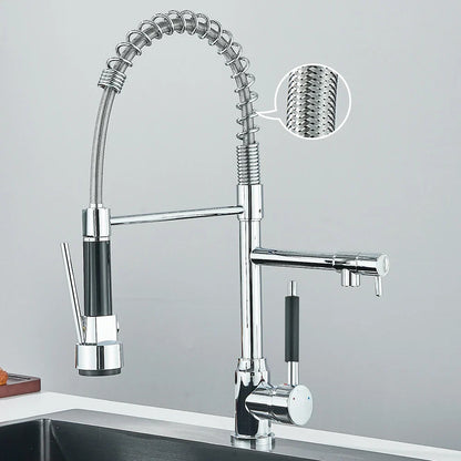 FlexiSource – Robinet de Cuisine à Double Bec avec Mélangeur