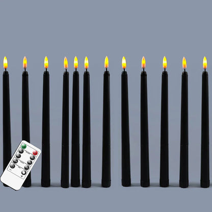 Floroux - Bougies LED noires avec télécommande pour Halloween
