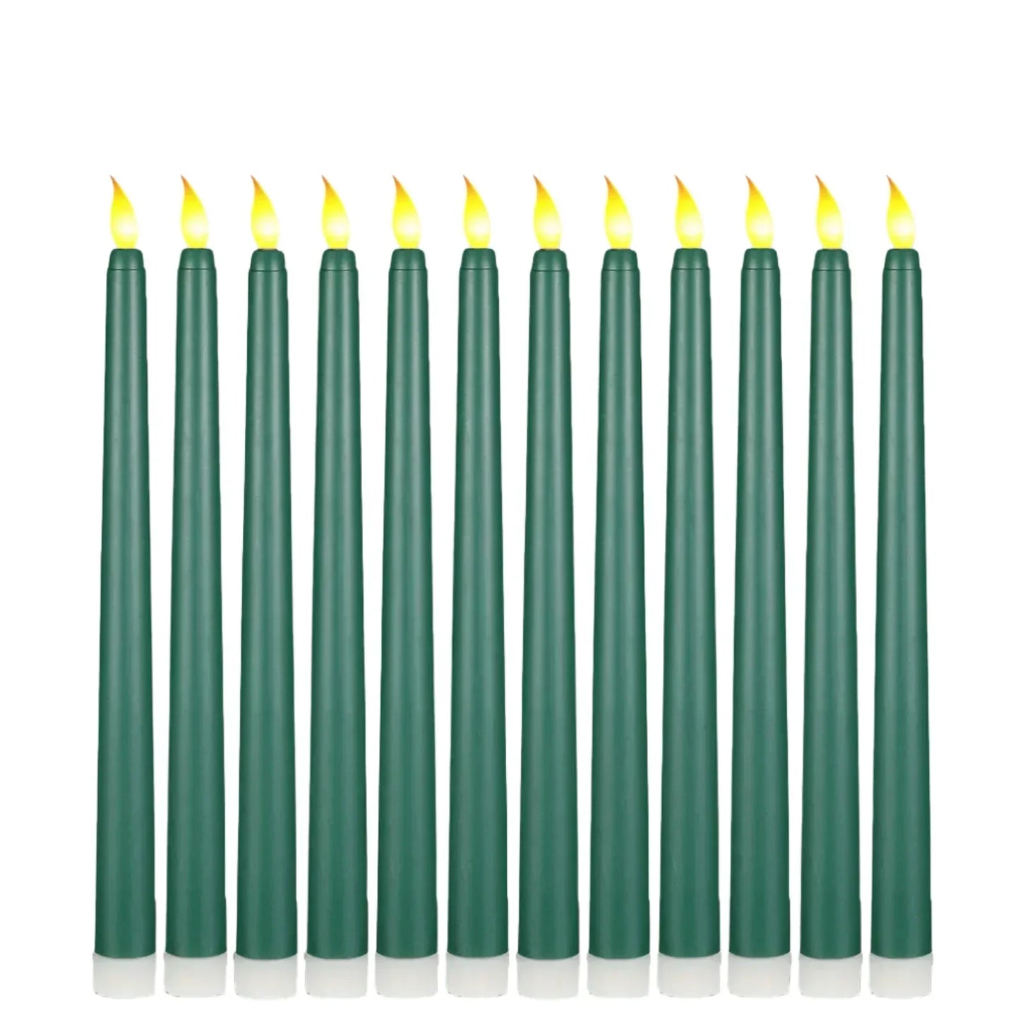 Floroux - Bougies coniques LED noires élégantes pour une ambiance effrayante et l'élégance des mariages